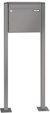 RENZ/Basic B/Freistehende Briefkastenanlage Standbriefkasten/RAL-Farbe 9007 Volumen 1/mit Fußplatten/Dein-Briefkasten.de
