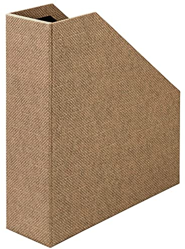 Rössler Soho - Portariviste formato A4 con manico, in cartone resistente, organizer da ufficio, organizer da scrivania, porta riviste, 315 x 260 x 80 mm, 1 pezzo, colore: marrone, nocciola