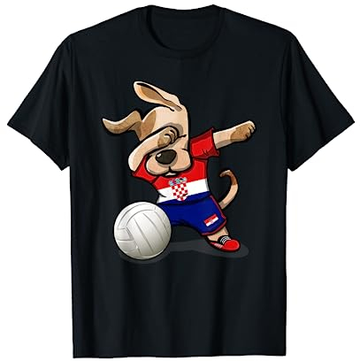 Tupfender Hund Kroatien Volleyball - Kroatische Flagge Sport T-Shirt