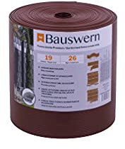 Bauswern Premium 700g PP Sichtschutzstreifen für Doppelstabmatten (Sichtschutz für Zaun, Mattenzaun) - Wetterfest, Wartungsfrei, Leichte Montage - 700g/m² mit 26m Länge x 19cm Höhe RAL8011 (Braun)