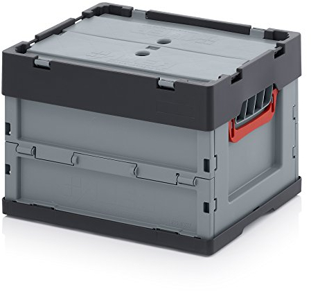 Auer - Cajas Almacenaje Plegables (40 x 30 x 27 cm, con tapa)