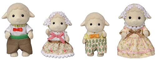 Calico Critters Sheep Family, Set of 4 Collectible Doll Figures