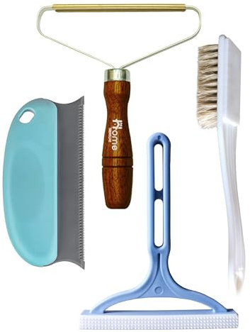 4 Pcs Double-Sided Fabric Shaver Lint Remover with Ergonomic Elegant Handle | Debobbler Clothes Shaver, Pet Hair Remover, Fabric Debobbler & Lint Remover for Clothes & Rugs | Perfect for Everyday Use