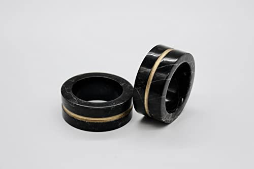 marmortrend Serviettenringe 4er Set aus edlem Marmor (schwarz)