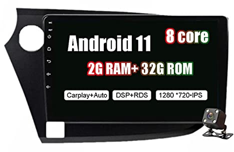 PLOKM Navigazione per Auto Stereo Android 11 Lettore Dvd per Auto GPS Navi FM RDS Radio Multimedia WiFi per Honda Insight 2009-2014 Suppot SWC CarPlay Dab + OBD2