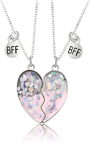 SJBAUTYO Confezione da 2 Collana Pendente Amicizia Set,Best Friends Collana,collane BFF per 2 Ragazze Regalo di Compleanno,collane bff con calamita,per Migliori Amici