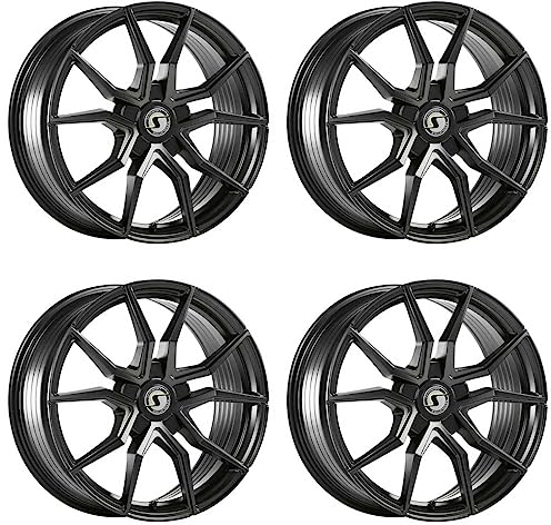 4x Schmidt Felgen Drago 9.0Jx20 ET20 5x120 SatinBlack kompatibel mit BMW 6er E63, 7er E65, 7er F01, X6 E71, Z4 E85