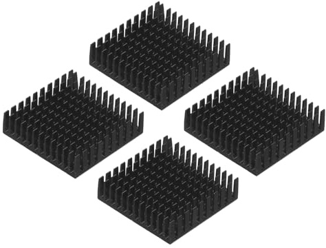 QUARKZMAN 4Stk 40x40x11mm Kühlkörper Aluminium Kühler Kühlkörper Kühlung mit Thermal Blau Aufkleber für Chip CPU Transistor FET IC Verstärker Schwarz