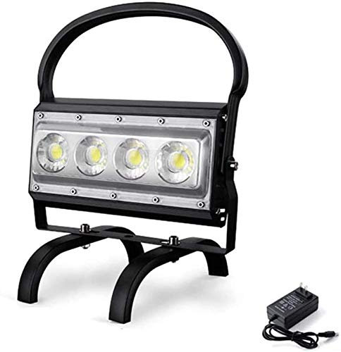 ALSEY Foco de iluminación portátil de 100 W LED Recargable, 5000 LM, luz de Trabajo superbrillante, Luces de Sitio de construcción Regulables, Puertos de Salida USB, batería de 13200 mA