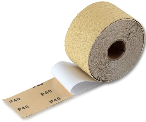 SPEEDWOX 40 Grit Sandpaper Roll Self Adhesive PSA Stickyback Sand Paper 2-3/4 Wide 10 Yard Long Sandpaper Sheets for Automotive & Woodworking Air File Long Board Sanders Metal Plastic Sanding Blocks