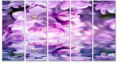 islandburner Prime Bild auf Leinwand Flieder Blume Blüte Wasser Reflexion Licht Grußkarte Vorlage Soft Tone Bilder Wandbilder Poster
