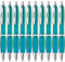 ZENSCRIBE® Ergonomische Kugelschreiber 10 Stück, Premium Kugelschreiber Set Hochwertig, Rutschfester Kulli für einfaches & weiches Schreiben, Blauschreibender Kugelschreiber Türkis