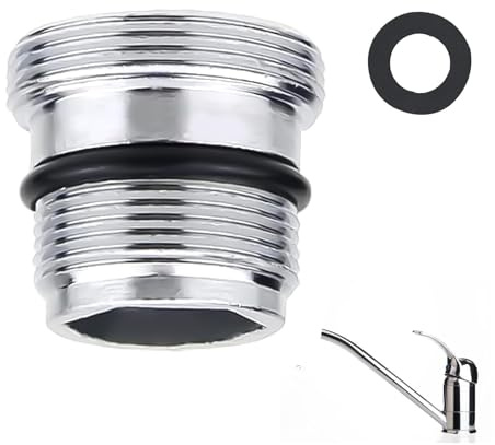 Wasserhahn Adapter M18.5 zu M22 für Ikea, Grohe, Neoperl Tj, Filtre Brita | Außengewinde Wasserhahnadapter mit Gummidichtung, Hochwertige Gewindeadapter für Wasserfilter, Wasserreiniger