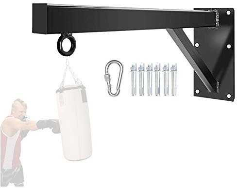 Boxsack-Halterung,robuste Boxsack-Wandhalterungen,robuste Boxsack-Wandhalterungen im Lieferumfang enthalten.Karabiner mit Schloss,Befestigungsschrauben,robuster Boxsack-Haken für Box-Fitness zu