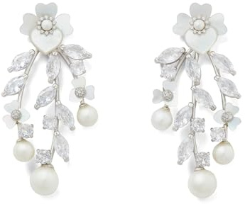 Kate Spade New York Precious Pansy Chndlr Ear (Cream/Silver)