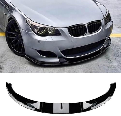 ZDDYUU Auto Frontspoiler für BMW 5er E60 E61 M5 2005 2006 2007 2008 2009 2010, Frontstoßstange Lip Splitter Karosserie Schaufeln Schutz Frontstoßstangen Lippenkörper Autoteile,normal-Glossy Black