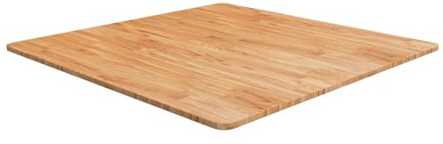 Sufrk Tischplatte Quadratisch Hellbraun 90x90x1,5cm Tabletop Holzlatten Schreibtischplatte Massivholzplatte Tischplatte Behandelte Eiche