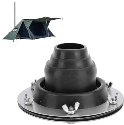 Gugxiom Tent Stove Jack Kit, Stainless Steel High Temp Silicone Pipe Boot Flashing Roof Flue Kit Compatible with Triple Wall Pipe Sections