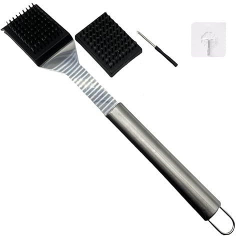 41,9 cm Grillbürste und Schaber mit 1 Bürstenersatz & 1 Schraubendreher & 1 Pastenhaken, Drahtgrillbürste für Outdoor-Grill, Grillzubehör für BBQ