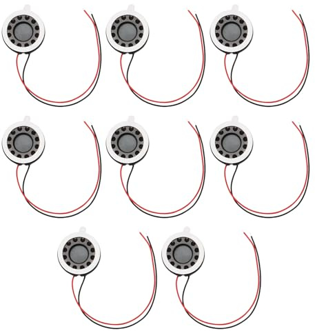 Create idea 8 Stück 18 Mm 8 Ohm 0,5 W Mini-DIY-Lautsprecherkabel Länge 80 Mm Runde Form Ersatzlautsprecher für Musikplayer Türklingeln Alarme