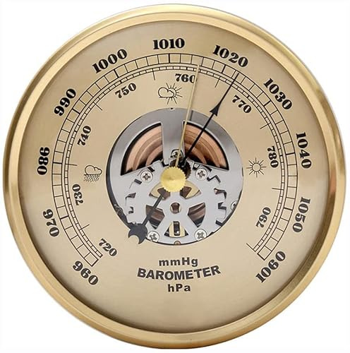 EOTRERANQ Barometer Traditional Barometer Analog Weather Station, Weather Barometer, 108mm Fishing Barometer, Skeleton Perspective Barometer barometer