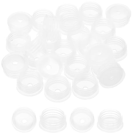 PATIKIL Bouchon Adaptateur pour Bouteille 0.79/20mm, 25pcs Bouchons de Rechange Pressés pour Bouteilles en Plastique Verre Dispenseurs Liquides Huiles Orales, Transparent (Trou de 4.4mm)