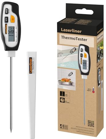 Laserliner ThermoTester, digitales Fleischthermometer | Kabellos, LC-Display, -40°C bis 250°C, Für Gastronomie, Haushalt, Handwerk, Industrie