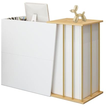 CXFSCD Mostrador de recepción con mostrador Mostrador de recepción Moderno, Mostrador de recepción con 4 Espacios de Almacenamiento para vestíbulos Salón Tienda Sala de recepción (Size:100cm,Color:b)