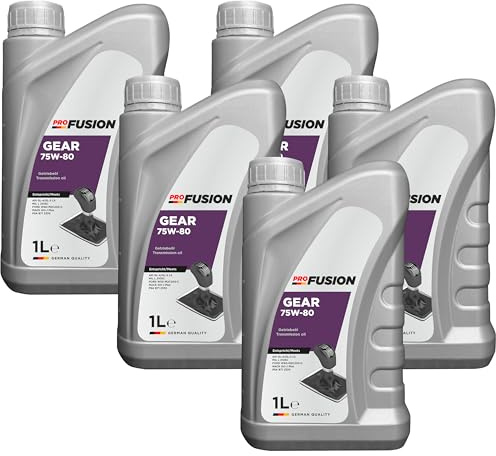 ProFusion Aceite de Transmisión 75W80 GL-4 GL-5 – Lubricante Sintético para Caja de Cambios Manual y Diferenciales – Pack de 5 x 1L = 5L
