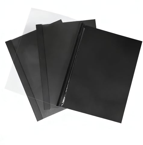 BuroKalos Couvertures de Reliure Thermique, 15 feuilles, 2 mm A4, Noir, Lot de 25