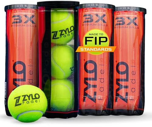 Zylo Advanced Padel Balls - Premium High-Performance Padel Balls for Competitive & Recreational Play, Durable & Consistent Bounce, Ideal for Indoor/Outdoor Courts (4x Tubes)