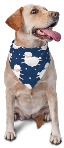 Schafe auf einem Sternenhimmel, Hunde-Bandanas, Katzen- und Welpenschals, waschbares Haustier-Taschentuch