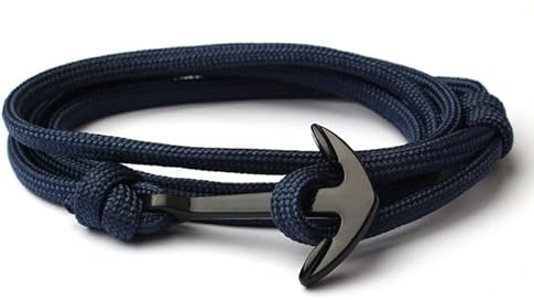 ankare armband mörkblå polyester sladd