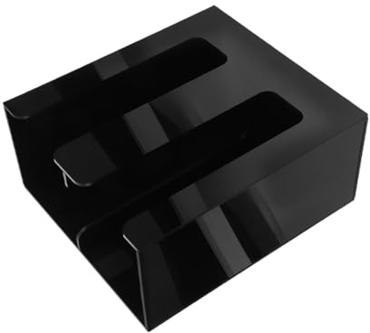 IWOWHERO Porta Tappi e Porta Bicchieri in Acrilico Nero Doppio Scomparto, Design Creativo e Stile Unico per Conservare e Organizzare Bicchieri di Carta, per Compleanni