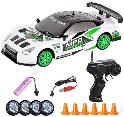KBIBCK Mini RC Drift Car, 1:20 Ferngesteuertes Auto, 2,4Ghz 4WD Spielzeugauto Drift RC Car mit Licht für Jungen Mädchen und Erwachsene Geschenk, Blau