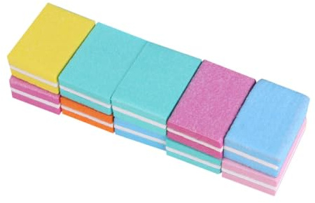Hohopeti 10 Piezas Limas de Uñas Esponja Pequeñas Cuadradas Herramientas de Manicura Portátiles para Pulir y Reparar Uñas Surtido Colores Aleatorios