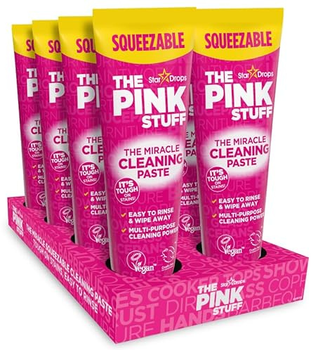 The Pink Stuff Miracle Cleaning Paste 8 x 200g – Squeezable All-Purpose Cleaner Multipack – Tough on Grease, Grime & Stains – Multi-Surface Cleaning Paste