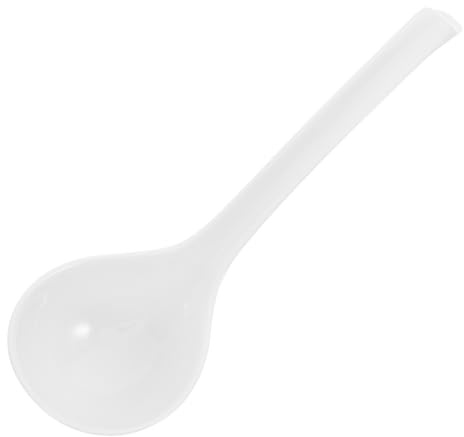 POPETPOP Cuchara Sopera Grande de Porcelana de 27 Cm, Apta para Microondas y Lavavajillas, Cuchara China para Sopa, Ramen y Fideos, Utensilio Duradero para Cocina Asiática