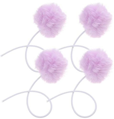 LOORGVEL Tiragraffi Gatti Palla di Ricambio e Campanello, Set 4 Pezzi in Sisal e Peluche, Giocattolo da Appendere per Alberi Tiragraffi, per Gioco Interattivo Domestico