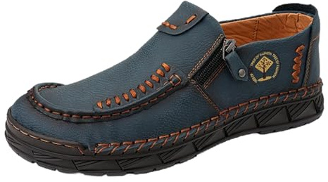 Genérico 2026 Zapatos Casuales Tradicionales de Cuero para Hombre. Botas de conducción de Cuero de Alta Gama Hechas a Mano para Viajes y Actividades al Aire Libre.
