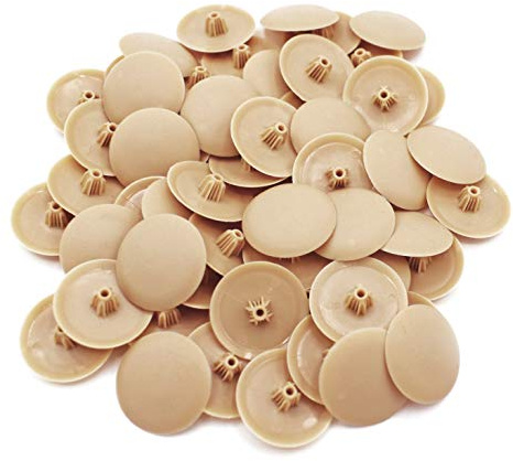 Snap-On Bifix Cover Caps to Use with Phillips Ph2 & Pozidrive Pz2 Pozi Screws - Pack of 50 Biffix Covers : Almond