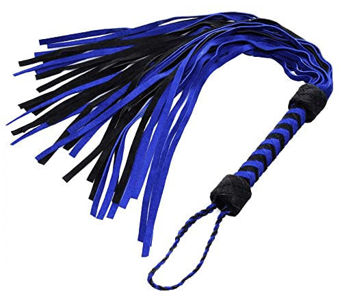 Strict Leather Black and Blue Suede Flogger by Strict Leather