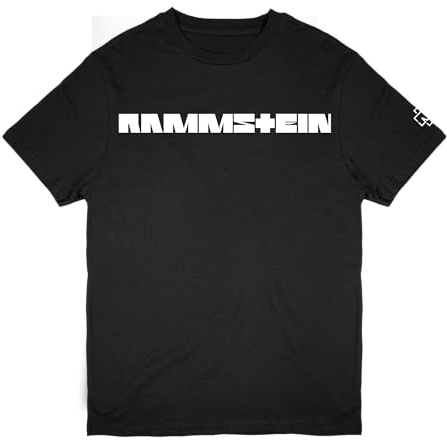 Rammstein Herren T-Shirt Offizielles Band Merchandise Fan Shirt schwarz mit weißem Front und Seiten Print