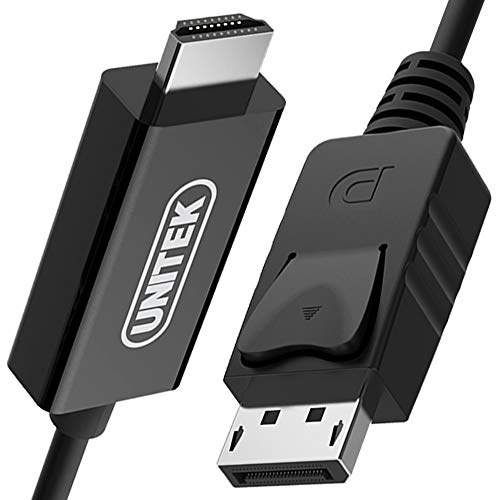 Unitek DP to HDMI M Cable 1.8m Y-5118CA Box | Résolutions supportées : jusqu'à 1920 x 1200 / 1080P | Compatible Display Port 1.1a 1.2 1.2a 1.3