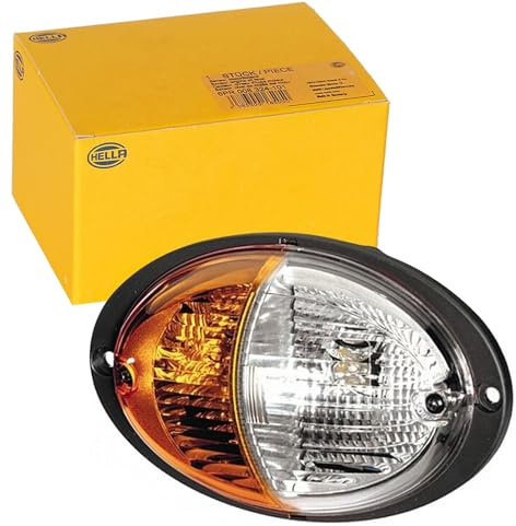 HELLA 2BE 343 130-111 Blinkleuchte - Agroluna - Halogen - 12V - Einbau/Schraubanschluss - Lichtscheibenfarbe: gelb/weiß - links - Menge: 1