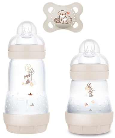 MAM Anti-Colic Bottle 160 ml + 260ml Self-Sterilising // Set of 2 Newborn // Includes Teat Size 1 from Birth // 0+