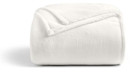 Cosy House Collection Everyday 1500 Series Fleece Blanket - Couch & Travel Essentials - All Season, Stays Fresh & Clean - Soft, Breathable & Skin-Friendly (Throw, Cream)