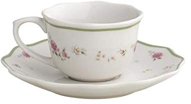 Brandani 53413 Set 2 Pezzi Tazzina Caffe Nonna Rosa in Porcellana