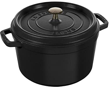 STAUB 24cm High Cast Iron Cocotte, Black