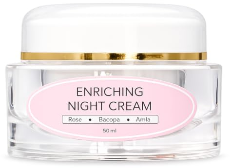 Amsarveda Enriching Night Cream — crème de nuit nourrissante ayurvédique 100% naturelle avec bacopa, amla et rose de Damas, 50 ml